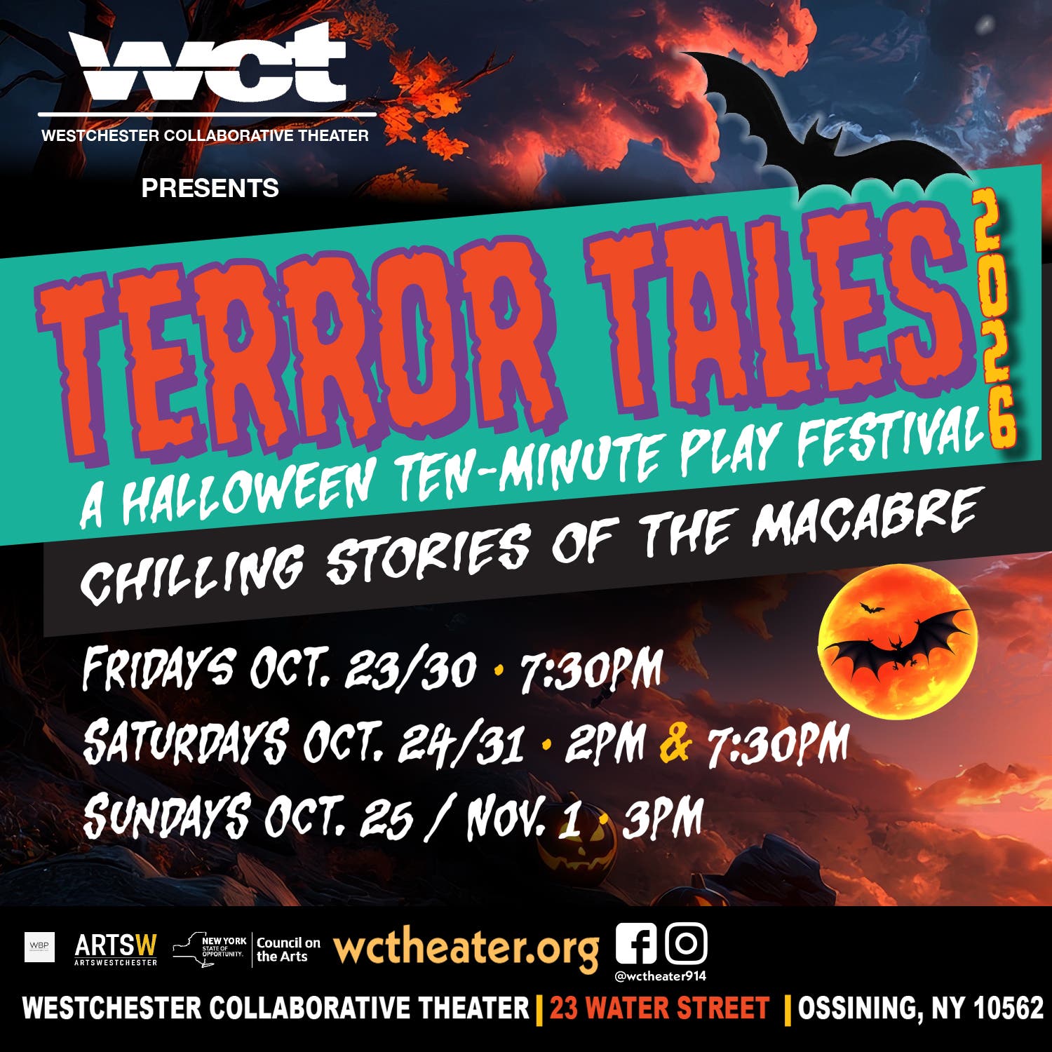 Westchester Collaborative Theater (WCT) Presents Terror Tales Chilling Stories of the Macabre 