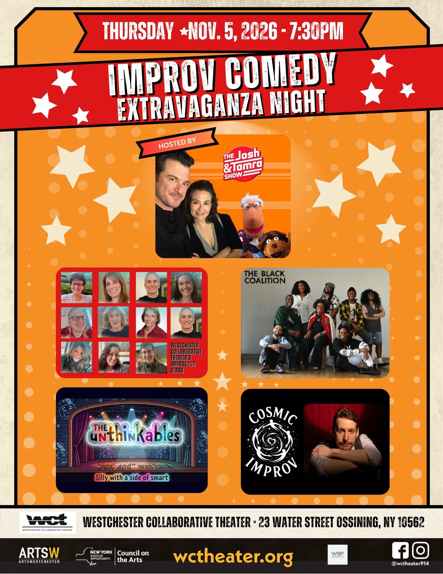 Westchester Collaborative Theater (WCT) Presents an  Improv Comedy Extravaganza Night
