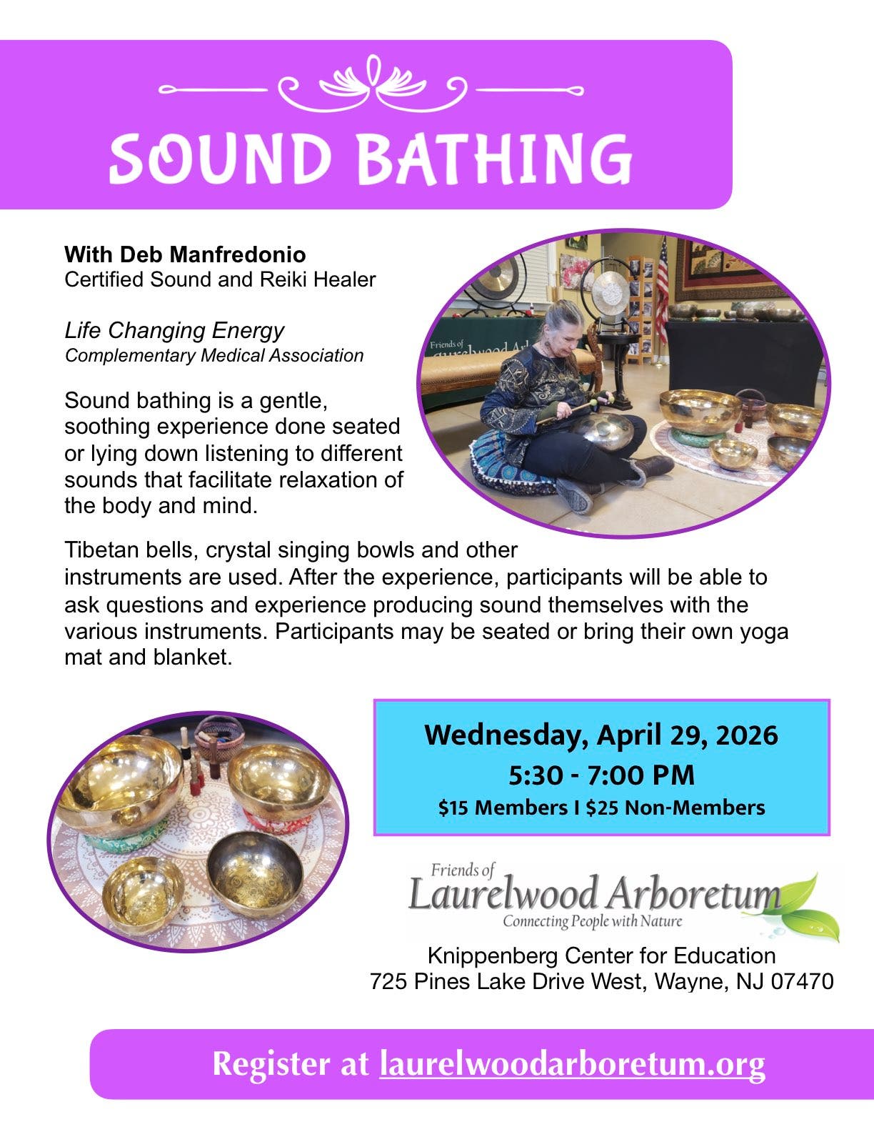 Experience Sound Bathing at Laurelwood Arboretum