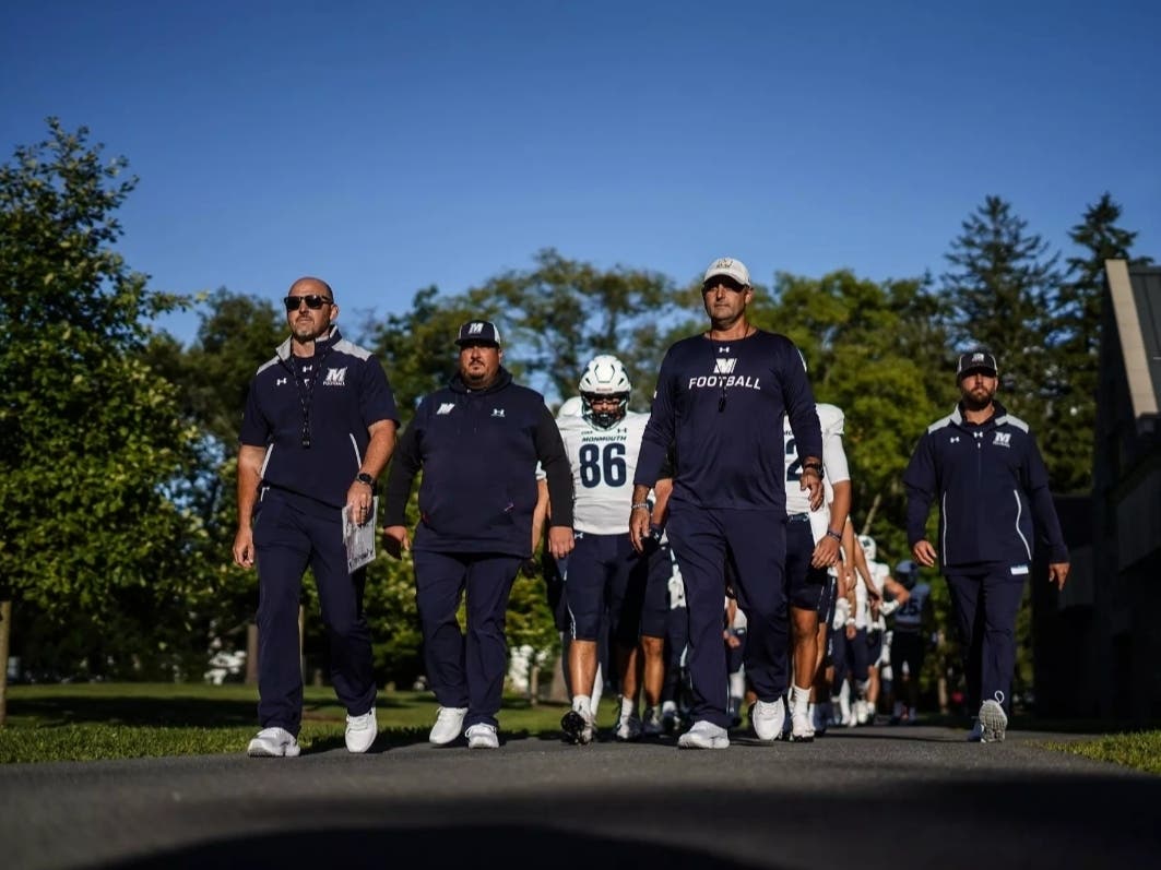Monmouth coaches, Di'Rienzo on the far left