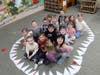 Mrs. B's class created and sat in the jaw of a t-rex!