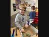 Our paleontologist digging for a dinosaur