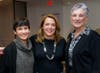 Village Board candidates Heather Ross (l) and Johannah Hebl (c) with Village President Sandy Frum.