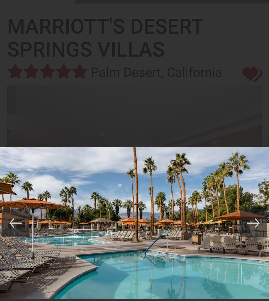 Five star Marriott Desert Springs Villas resort for rent! Master 1BR and studio/kitchenette