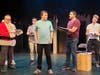Cast of ASSASSINS rehearses at Curtain Call in Stamford, for a June production in The Kweskin Theatre.