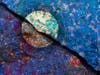 “Spatial Rift” by Chris Fedderson, aluminum: photographic wall sculpture, 16 x 12 x 2"