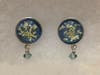 Joyce Wagner: Pressed Queen Anne’s Lace Post Earrings with Blue Crystals