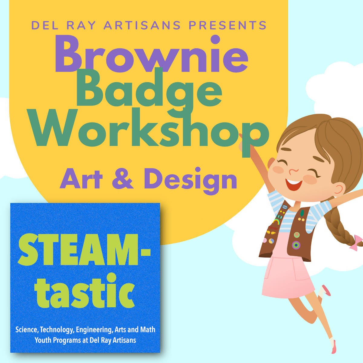 Girl Scout “Art and Design” Brownie Badge Workshop (Register by 10/1) Sun October 11 @ 10:00 am - 12