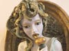 portion of "Medusa with Gelato", stoneware with gold leaf