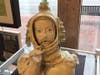 portion of "Unfinished Letter to Joan of Arc", stoneware, stains glazes and glass