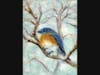 "Staying Behind" wool fiber art by Christine Blomquist