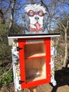 Artist Laura Heiss designed her Pop-Up Library kiosk as a tribute to her beloved sheepdog Rosie.