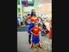 Many families came in costume, including this mom-and-daughter super duo
