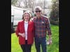 Barbara Davis with comedian Mo Rocca when he visited New Rochelle in 2018.