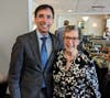Mayor Noam Bramson with "Community Champion" award winner Angela Belsole. 