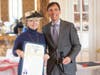 Stephanie Tomei accepted a proclamation from Mayor Noam Bramson for the New Rochelle Fund for Education al Excellence.