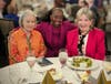 Expect an arts event to deliver some springtime color! (L to R) Stephanie Tomei, Executive Director of the New Rochelle Fund for Educational Excellence, with NRCA Board members Selena Evans and Barbara Davis.