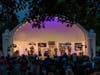 The Hudson Park band shell by night.