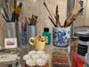 Objects from the artists' studio reveal some of their process