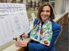 NRPLF Vice President Lynn Green with the Music Room plans