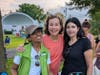 Volunteers from the Hudson Park Children's Greenhouse (L to R Mona Balgobin, Liz Aiello and Zahra Jlayer) organize the free yoga sessions, sponsored by the Self Studio.