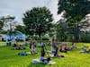 Enjoy live yoga in Hudson Park every Wednesday before the concerts, courtesy of Hudson Park Children's Greenhouse.