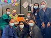 John Mellon, 99 years old, celebrates his 100th birthday (August 29) with the COVID vaccination team at the Edward-Elmhurst Health Center – Downers Grove, 2205 Butterfield Rd. on August 25.