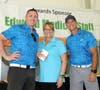 Edward Foundation Golf Committee Co-Chair Mike O’Shea (left), Shorewood; Janeen McGirk, Bartlett and Brett Skeen, a Naperville resident and Executive Director, Edward Foundation.