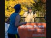 A runner, one of more than 2,000, gets encouragement during the 10th annual Healthy Driven Naperville Half Marathon & 5K on Oct. 16. 