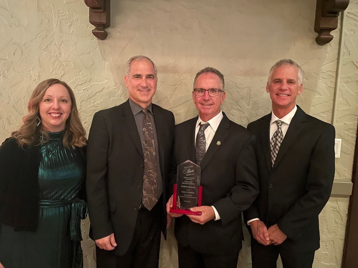 Pictured left to right: Director of Parks, Planning & Development Jenny Knitter, Board President Bill Cohen, Board Vice President Brian Coleman, Executive Director Mike Adams