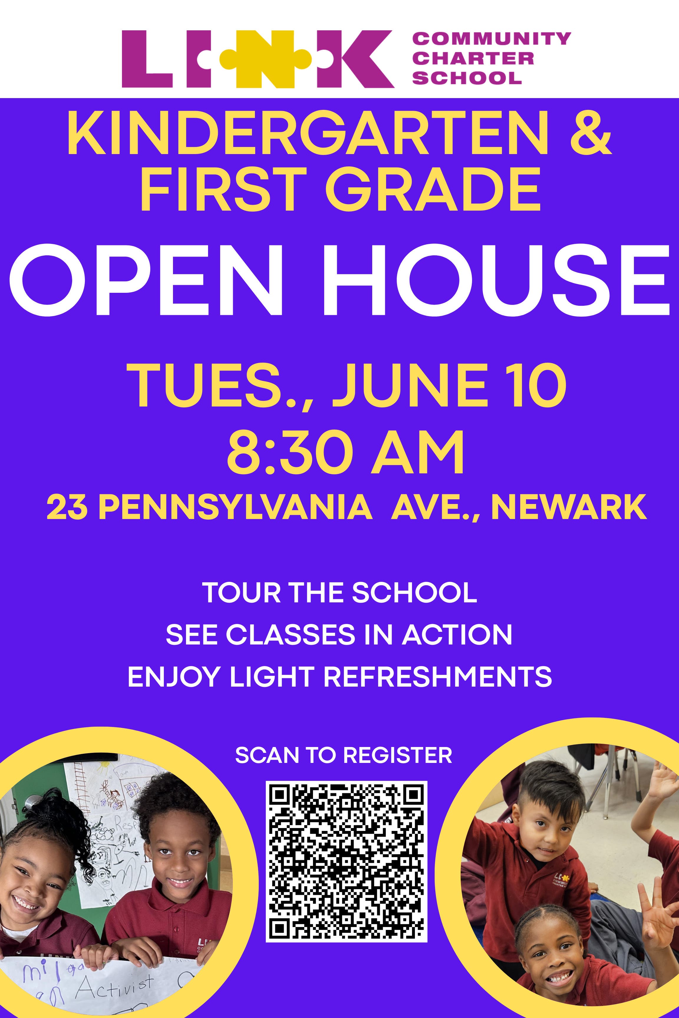 Prospective families welcome for kindergarten open house.