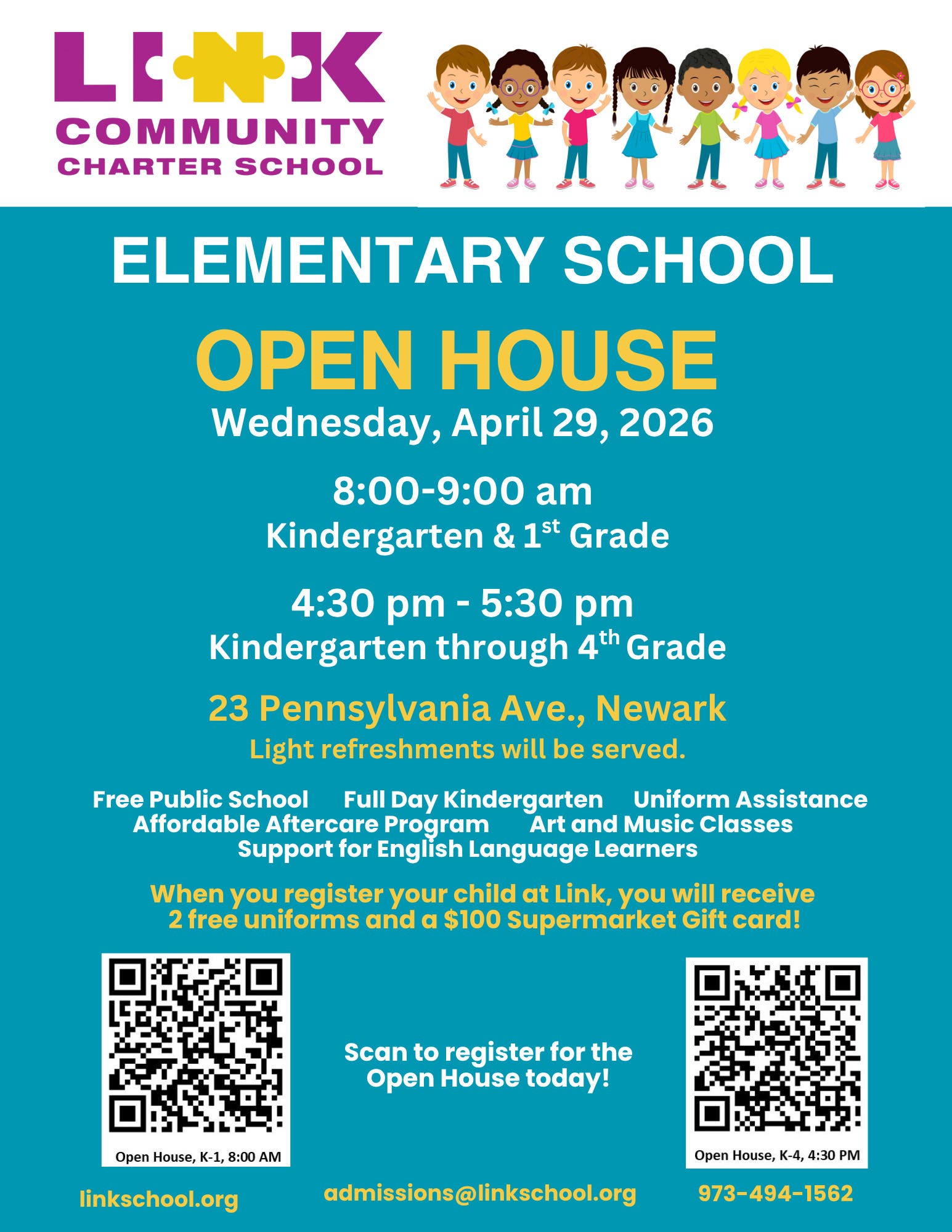Open House for Elementary School (K-4) at Link Community Charter School
