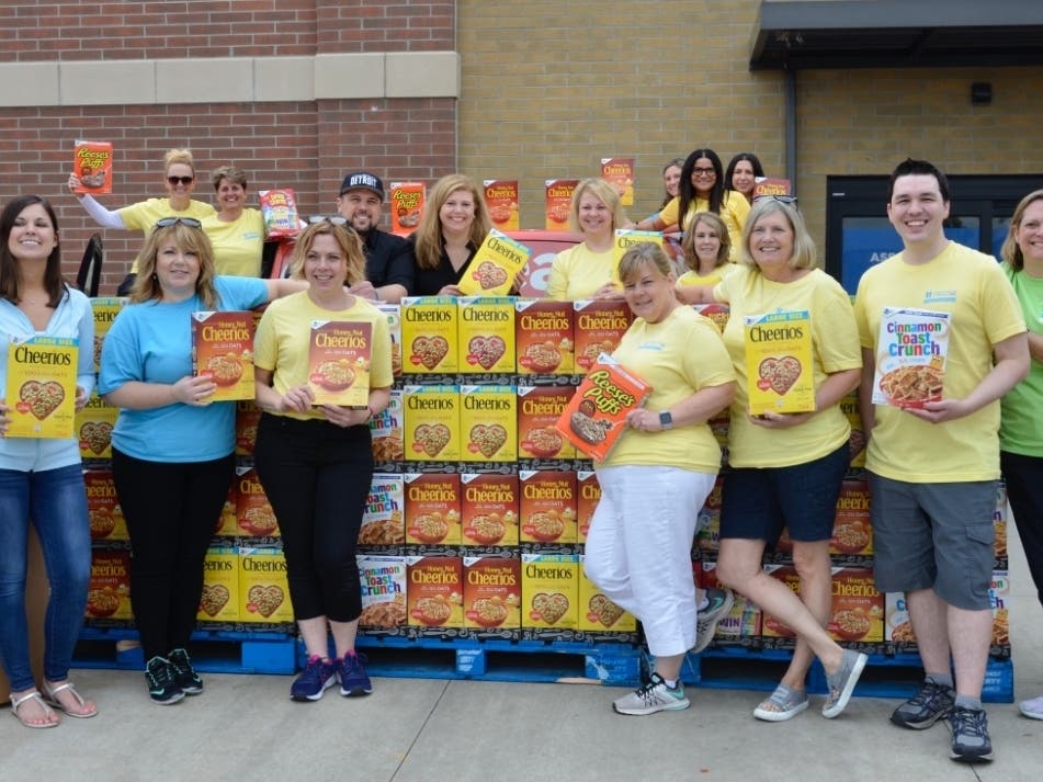 Members of the Cereal Drive Team from Children's Hospital of Michigan