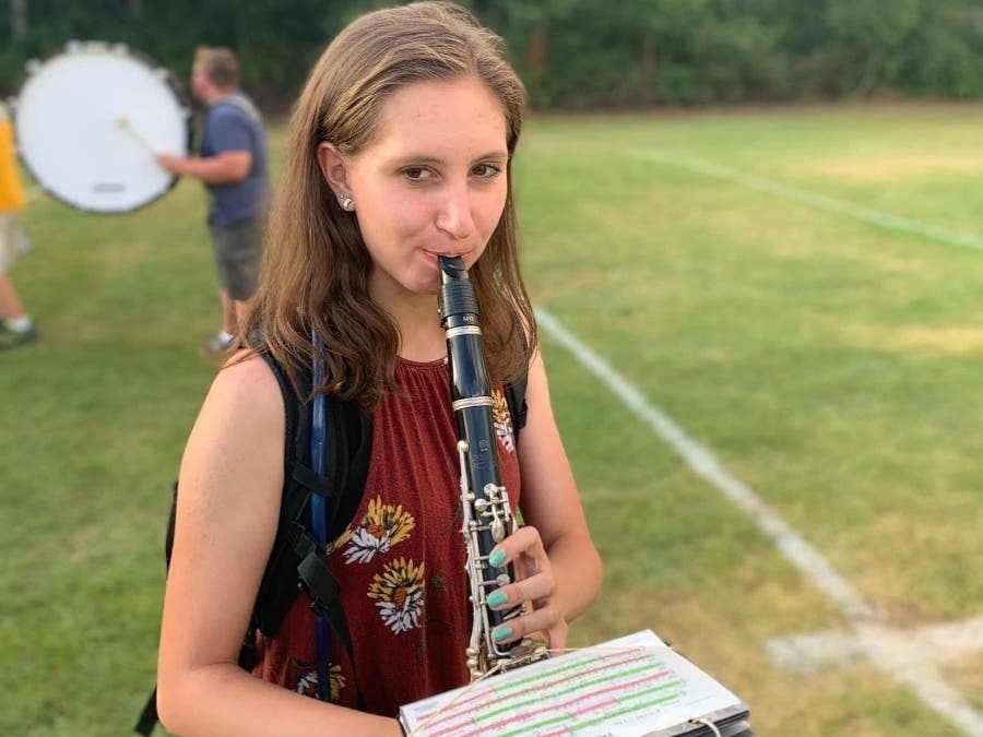 Marissa playing clarinet