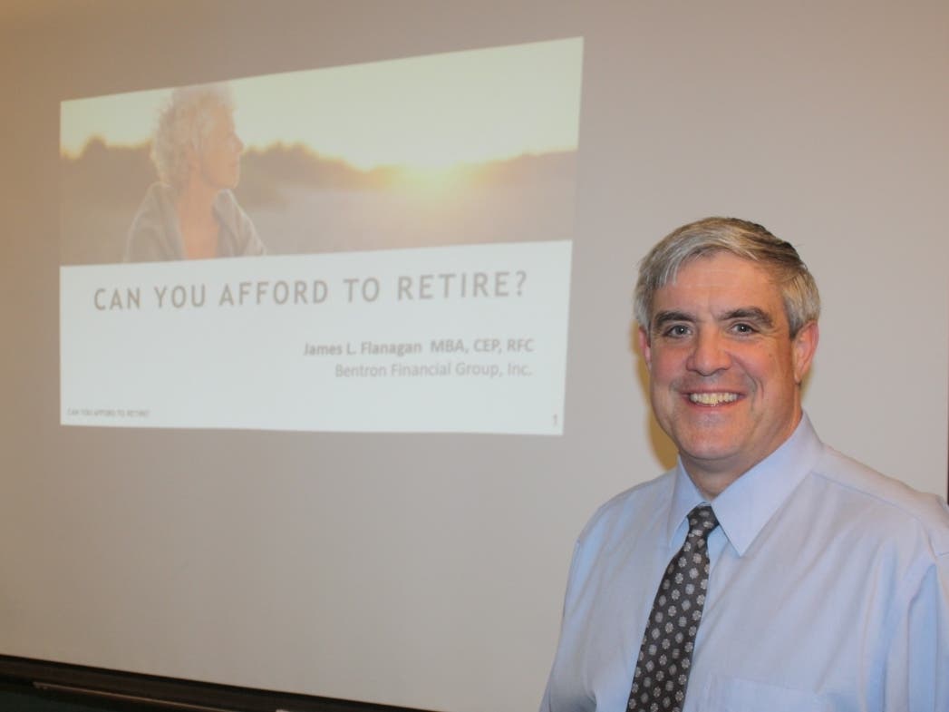 Jim Flanagan of Bentron Financial Group is a nationally recognized expert on financial issues impacting older adults. He speaks on Sept. 4th at the Berwyn Public Library.