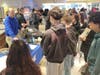 Joel Thompson, manufacturing production engineer at Fastenal, speaks to students during the expo. He said job satisfaction "boils down to attitude….do you want to enjoy your job? Do you want to enjoy your life? Carry that into the workplace with you."
