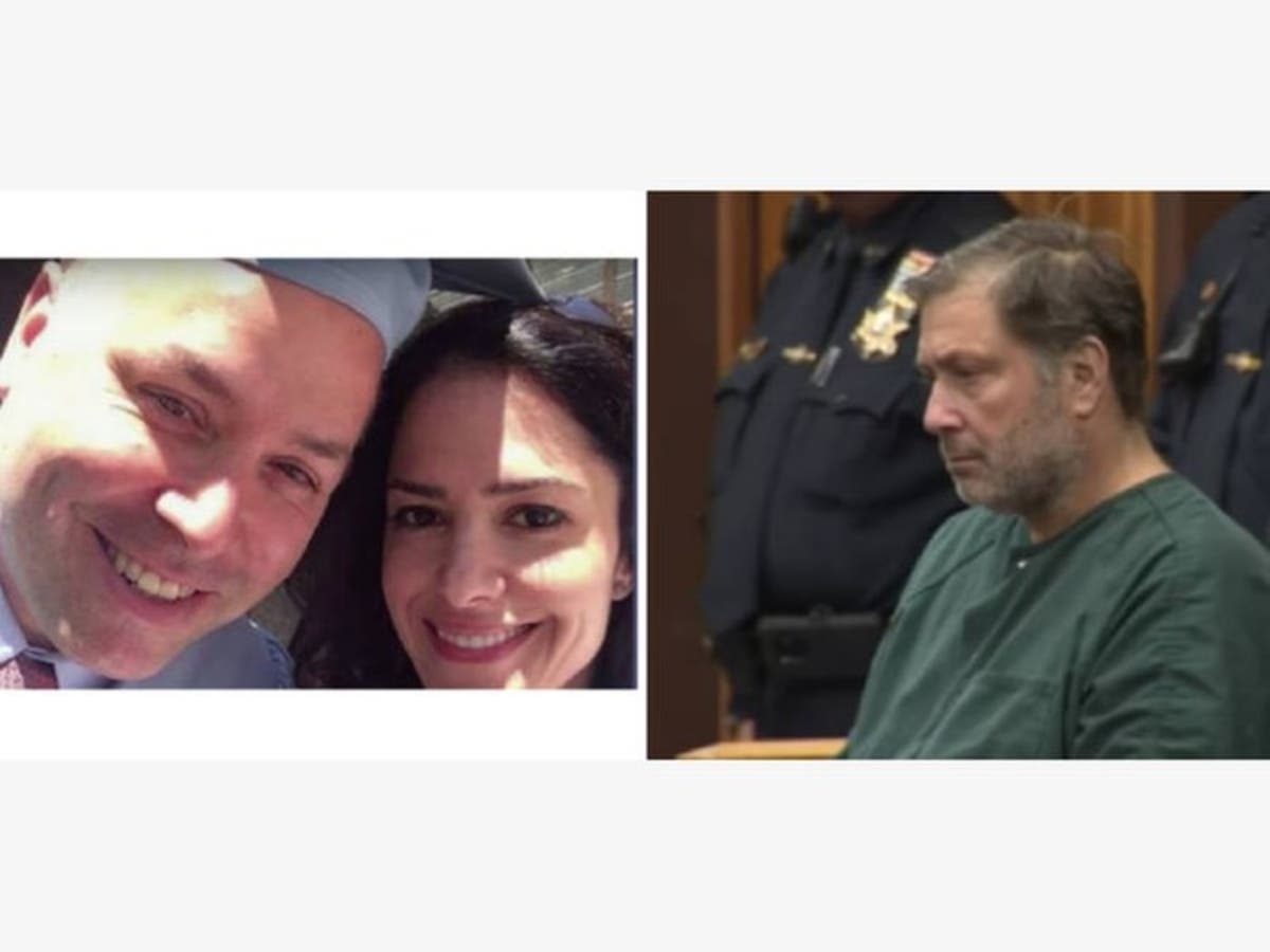 Keith and Jennifer Caneiro, at his MBA graduation from Columbia University. Paul, right, at his arraignment