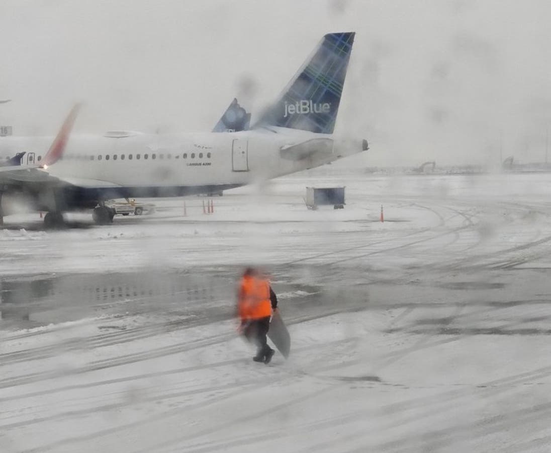 Two planes clipped each other at Newark Airport as a snow storm hit NJ harder than expected.