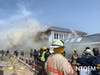 Firefighters were battling a working structure fire at a pavilion in Ocean Grove on Saturday, officials said.