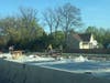 Photos show that work on the bridge is continuing. 