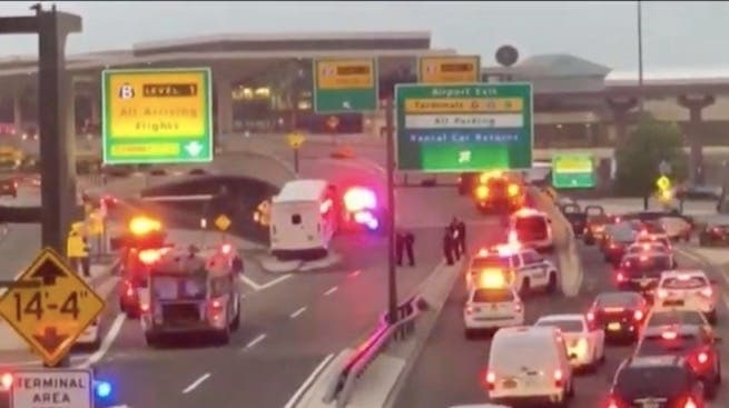 A bus crashed at Newark Liberty International Aiport on Friday morning, offiicals said.