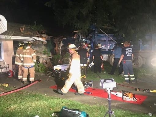 Dump Truck Crashes Into South Brunswick House; Driver Trapped: PD ...