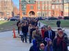 This was the scene Thursday morning outside the New Jersey Statehouse in Trenton when the vaccine exemption bill was considered.