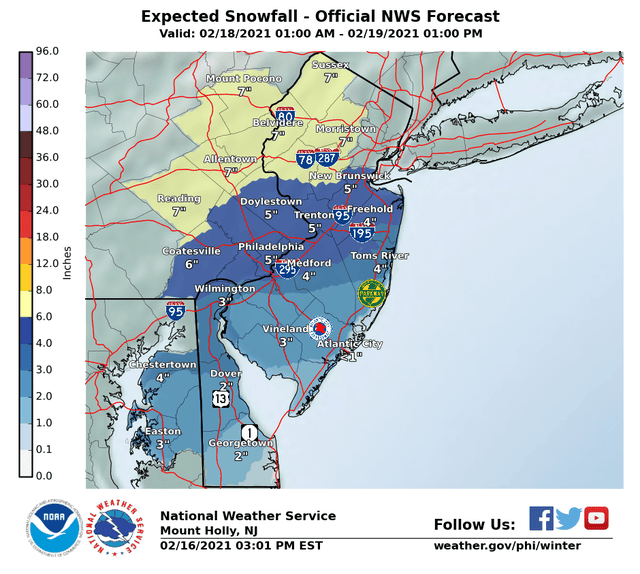 NJ Weather: Winter Storm Watch In 17 Counties For Snow | Rumson, NJ Patch