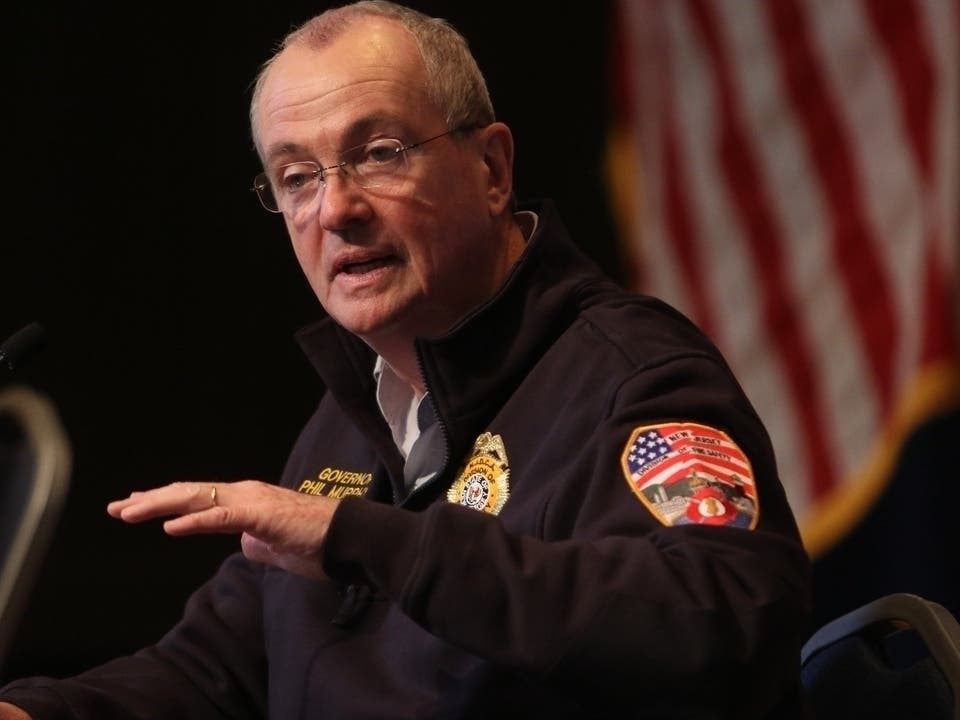 New Jersey Governor Phil Murphy’s daily press briefing at the the War Memorial in Trenton, NJ on April 25, 2020, regarding updates on the co