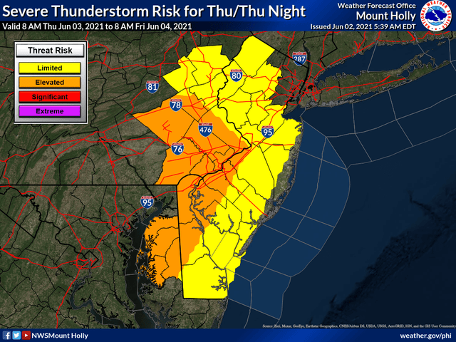 NJ Weather: Severe Storms, 60-MPH Winds Expected | Across New Jersey ...