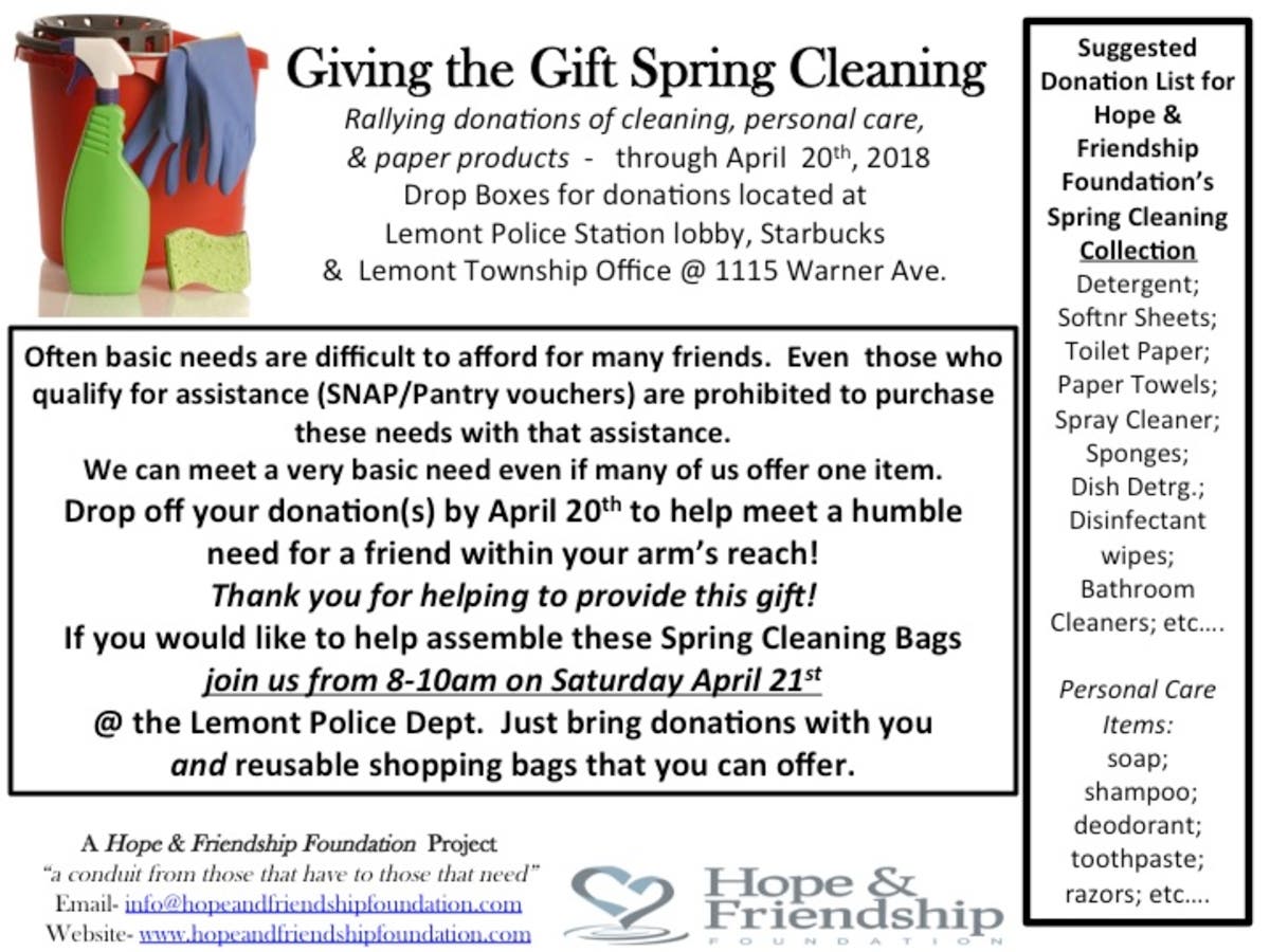 Spring Clean Up Donations Seeking donations of spring cleaning products | Lemont, IL Patch