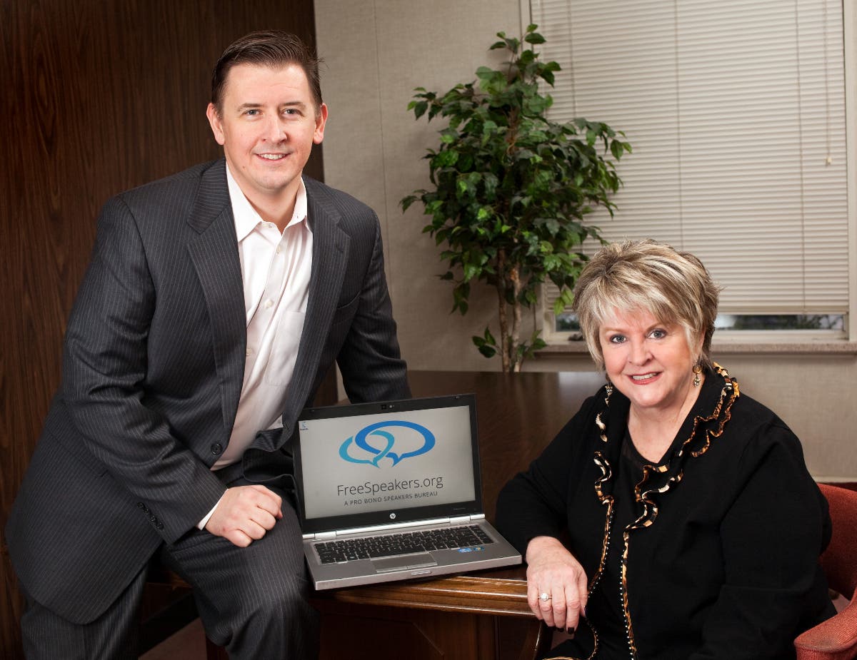 Andy Richardson, executive director of Free Speakers with Ginny Richardson, founder of Free Speakers.
