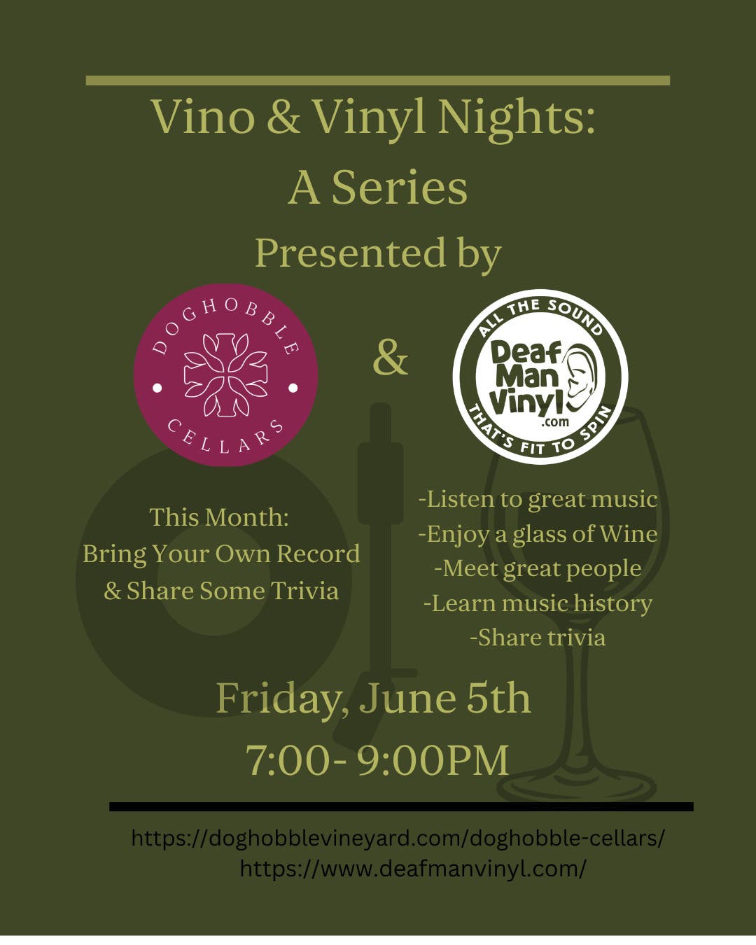 Vino & Vinyl in Blue Ridge 