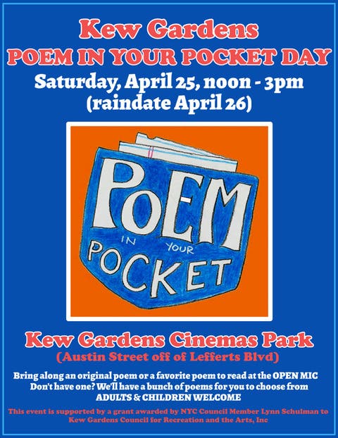 Kew Gardens Poem In Your Pocket Day 2026